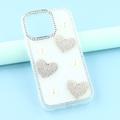 iPhone 16 Pro Funklende Kærlighed og Perle Hybrid Cover - Hvid