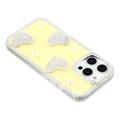 iPhone 16 Pro Funklende Kærlighed og Perle Hybrid Cover - Gul