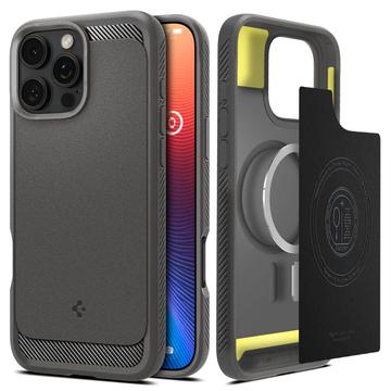 iPhone 16 Pro Spigen Rugged Armor Mag TPU Cover - Grå
