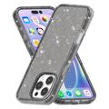 iPhone 16 Pro Stylish Glitter Series Hybrid Cover - Sort