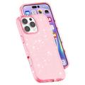 iPhone 16 Pro Stylish Glitter Series Hybrid Cover - Pink