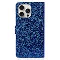 iPhone 16 Pro Stilfuldt glitterpungetui - blå