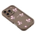 iPhone 16 Pro Stilfuldt stødsikkert TPU cover med forhøjede kanter - Brun / Sløjfe