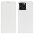 iPhone 16 Pro Vertikal Flip Taske med Kortholder - Hvid