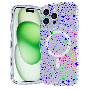 iPhone 16 Pro Wave-Edge Laser Glitter MagSafe Cover - stjerne