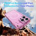 iPhone 16 Pro Wave-Edge Laser Glitter MagSafe Cover - Gennemsigtig pink