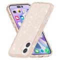 iPhone 16 Stylish Glitter Series Hybrid Cover - Guld