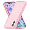 iPhone 16 Stylish Glitter Series Hybrid Cover - Pink