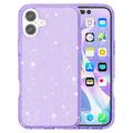iPhone 16 Stylish Glitter Series Hybrid Cover - Lilla