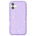 iPhone 16 Stylish Glitter Series Hybrid Cover - Lilla