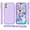 iPhone 16 Stylish Glitter Series Hybrid Cover - Lilla
