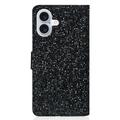 iPhone 16 Stilfuldt glitteretui - sort