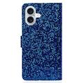 iPhone 16 Stilfuldt glitterpungetui - blå