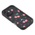 iPhone 16 Stilfuldt stødsikkert TPU cover med forhøjede kanter - Sort / Kirsebær