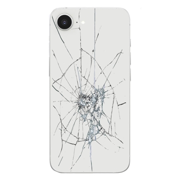 iPhone 16e Bagcover Reparation - kun glasset - Hvid
