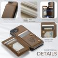 iPhone 16e Caseme C22-etui RFID-kortpung - brun