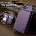 iPhone 16e/17e Caseme C22-etui RFID-kortpung - lilla
