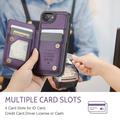 iPhone 16e/17e Caseme C22-etui RFID-kortpung - lilla