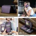 iPhone 16e/17e Caseme C22-etui RFID-kortpung - lilla