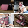iPhone 16e Caseme C22-etui RFID-kortpung - rød