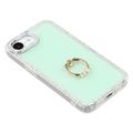 iPhone 16e CrystalGlow Hybrid Cover med Ringholder - Grøn