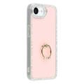 iPhone 16e CrystalGlow Hybrid Cover med Ringholder - Pink