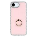 iPhone 16e CrystalGlow Hybrid Cover med Ringholder - Pink