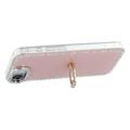 iPhone 16e CrystalGlow Hybrid Cover med Ringholder - Pink