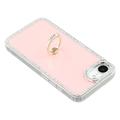 iPhone 16e CrystalGlow Hybrid Cover med Ringholder - Pink