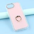 iPhone 16e CrystalGlow Hybrid Cover med Ringholder - Pink