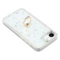 iPhone 16e CrystalGlow Hybrid Cover med Ringholder - stjerner / gennemsigtig