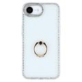iPhone 16e CrystalGlow Hybrid Cover med Ringholder - gennemsigtig