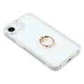 iPhone 16e CrystalGlow Hybrid Cover med Ringholder - gennemsigtig