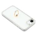 iPhone 16e CrystalGlow Hybrid Cover med Ringholder - Hvid