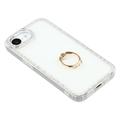 iPhone 16e CrystalGlow Hybrid Cover med Ringholder - Hvid