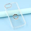 iPhone 16e CrystalGlow Hybrid Cover med Ringholder - Hvid