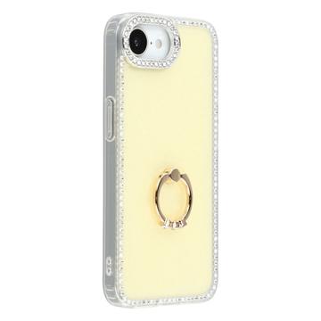 iPhone 16e CrystalGlow Hybrid Cover med Ringholder - Gul
