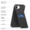 iPhone 16e Dux Ducis Rafi II Magnetisk Cover med kickstand og kortholdere - Sort