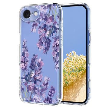 iPhone 16e TPU-cover med blomstermønster - Blåregn
