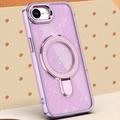 iPhone 16e Glitter Hybrid cover med kickstand - MagSafe-kompatibel - Lilla