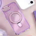 iPhone 16e Glitter Hybrid cover med kickstand - MagSafe-kompatibel - Lilla