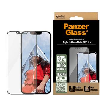 iPhone 16e/14/13/13 Pro PanzerGlass Ultra-Wide Fit EasyAligner Hærdet Glas - Sort Kant