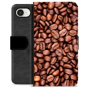 iPhone 16e Premium Flip Cover med Pung - Kaffebønner