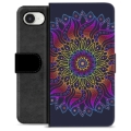 iPhone 16e Premium Flip Cover med Pung - Farverig Mandala