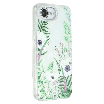 iPhone 16e Spring Galvaniseret IMD Hybrid Cover med kamerabeskyttelse - Grønne blomster