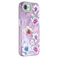 iPhone 16e Spring Galvaniseret IMD Hybrid Cover med kamerabeskyttelse - Lilla blomster