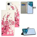 iPhone 16e Style Series Pung Taske - Pink Blomster