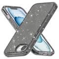 iPhone 16e Stylish Glitter Series Hybrid Cover - Sort