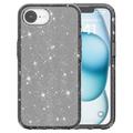 iPhone 16e Stylish Glitter Series Hybrid Cover - Sort