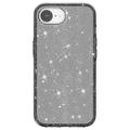 iPhone 16e Stylish Glitter Series Hybrid Cover - Sort
